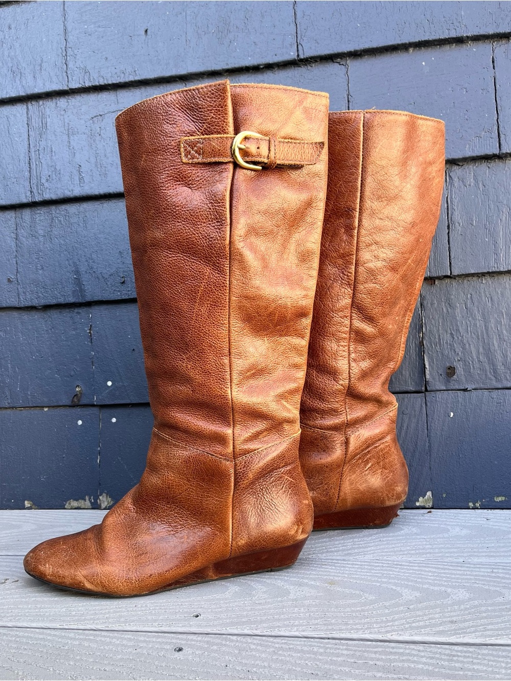 Steve Madden Genuine Tall Leather Boots - Brown - Picture 2 of 8